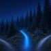 Illustration: a forest path forking into three trails with the middle one lit blue, for the best AI training jobs for beginners