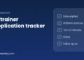 Title card for the AI trainer application tracker listing its five columns