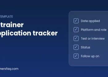 Title card for the AI trainer application tracker listing its five columns