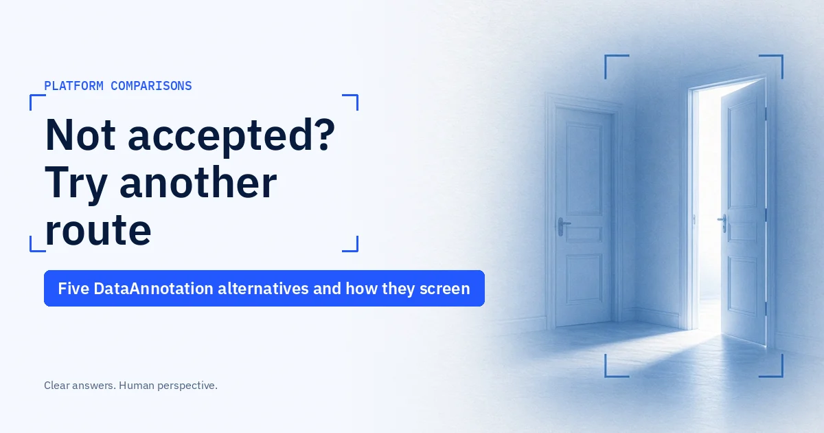 Cover with the headline Not accepted? Try another route, beside a blue duotone photo of a closed door beside an open door