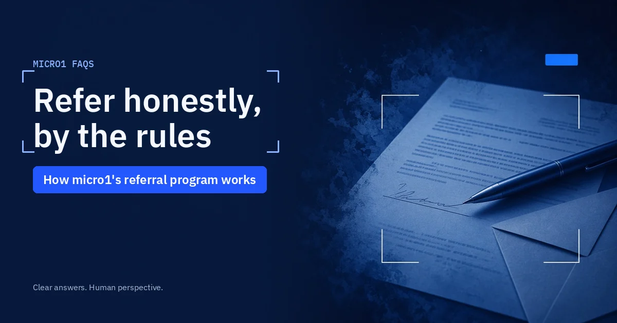 Cover with the headline Refer honestly, by the rules, beside a blue duotone photo of a printed document with a pen and an envelope