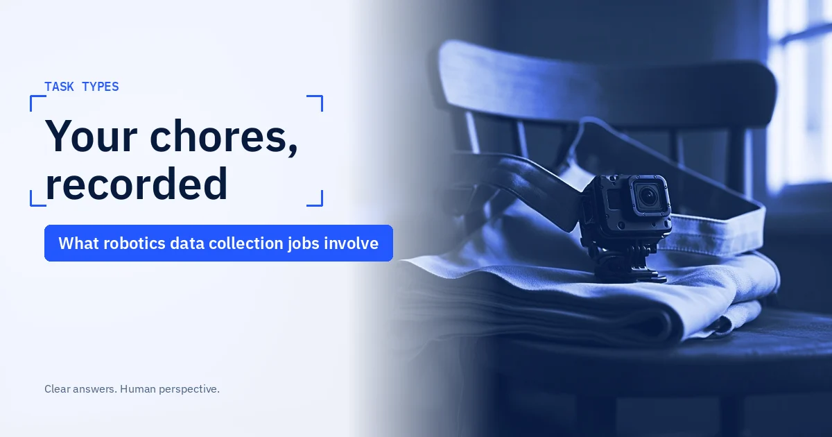 Title card for the guide to robotics data collection jobs that record everyday tasks